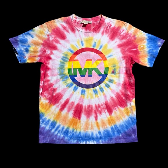 Michael Kors Tops - Michael Kors Red and Yellow Tie-Dye Shirt